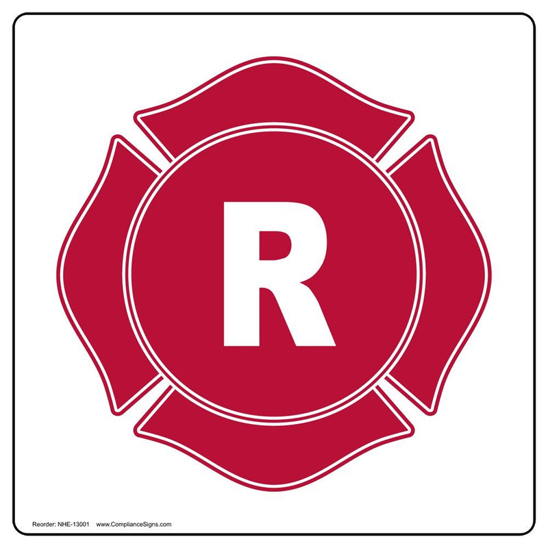 ComplianceSigns.com Florida R Light-Frame Truss Roof Sign, 10x10 in. Aluminum for Fire Safety/Equipment, Made in The USA
