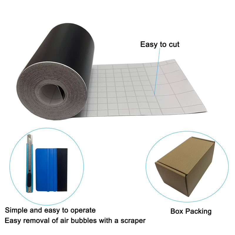 Matte Black Vinyl Tape for Black Out Chrome Delete Window Trim, Matte Black Vinyl Wrap Roll, Self-Adhesive Car Chrome Door Trim Delete Tape DIY Film with Tool Kit (4 inches x 30 feet) 4 inches x 30 feet
