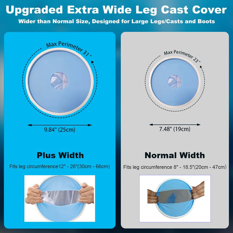 [Australia - AusPower] - Non-Slip Waterproof Extra Wide Leg Cast Cover for Shower - Protector for Surgery Wounds, Bandage, Large Cast, Knee Immobilizer/Brace, Walking Boots (30 in. Long) 
