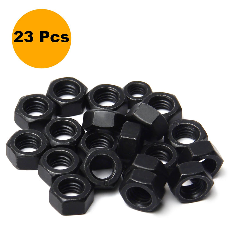 [Australia - AusPower] - M8-1.25 Hex Nuts, Carbon Steel, Black Oxide, M8 x 1.25mm Hex Drive, Grade 8.8, Metric, Right Hand, 13mm/0.5" Width, 6.5mm/0.25" Height, Replacement Nut with Plastic Case for DIY Home Mechanism 23 Pack M8-23PCS 