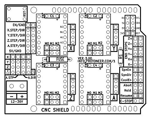 CNC Shield V3 Expansion Board + 4pcs DRV8825 Stepper Motor Driver Module for 3D Printer