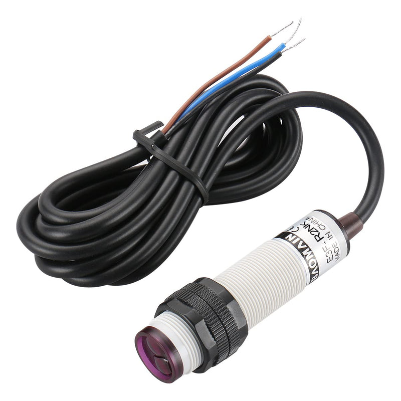 [Australia - AusPower] - Baomain Photoelectric Sensor E3F-R2NK Retroreflective Optical Sensor Switch DC 10-30V NPN NO Sensing Distance 2m with Reflector Panel 
