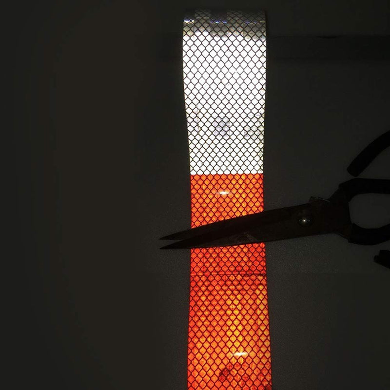 ONTWIE 30ft X 2" Reflective Safety Tape Yellow + 30ft X 2" Reflective Safety Tape White Red