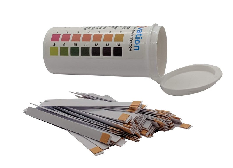 [Australia - AusPower] - pH 1-14 Wide Range Test Strips [Moisture-Proof Vial of 100 Strips] Made in USA 