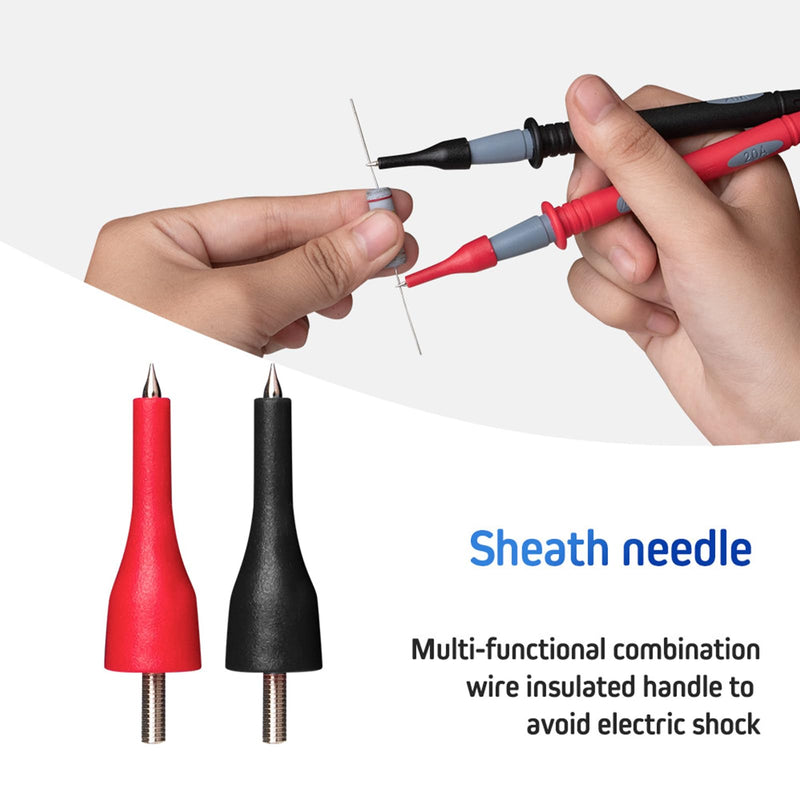 [Australia - AusPower] - Multimeter Test Leads Kit with Alligator Clips, 12Pcs Professional Multimeter Probe Kit with Replaceable Alligator Clips 1000V 20A 12 
