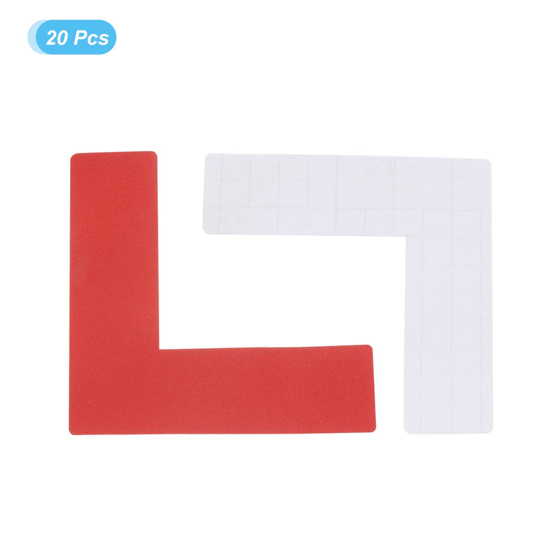 [Australia - AusPower] - PATIKIL 5s Location Marking Corner 4x4x1.2 Inch 20 Pack L Shaped Floor Marker for Office Table Top, Desk, Warehouse Floor, Red 4x4 Inch 