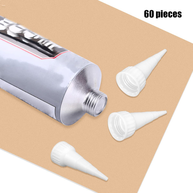 [Australia - AusPower] - 60 Pieces Snip Tip Applicator Cap Replacement for 3.7 Ounce E6000 Adhesive Tube 
