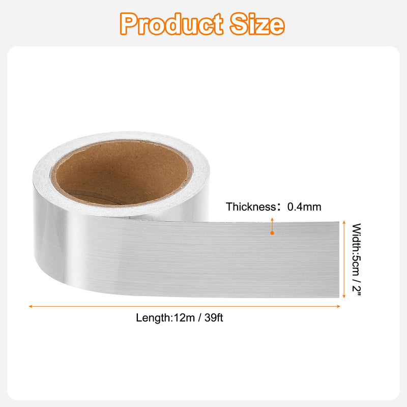 HARFINGTON Mirror Border Peel and Stick Wood Grain Tape 2" x 39ft Foil Self-Adhesive Waterproof Frame Sticker Removable Wallpaper for Bathroom Cabinet Door Photo Frame, Brushed Silver 2 IN x 39 FT
