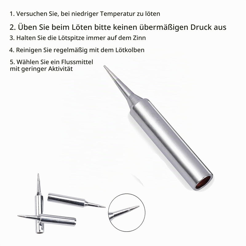 Soldering Iron Tips, 900 m Soldering Tip, Replacement Soldering Tips Set (5 Pieces 900M-TI) | Alloy soldering tips use for soldering gun, soldering station welding, soldering etc 900m-ti 5pcs