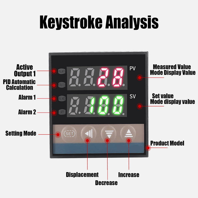 [Australia - AusPower] - REX C700 Digital PID Temperature Controller, 0 to 400℃ Thermostat Switch, Adjustable Temperature Switch for Electric Power Injection Molding 