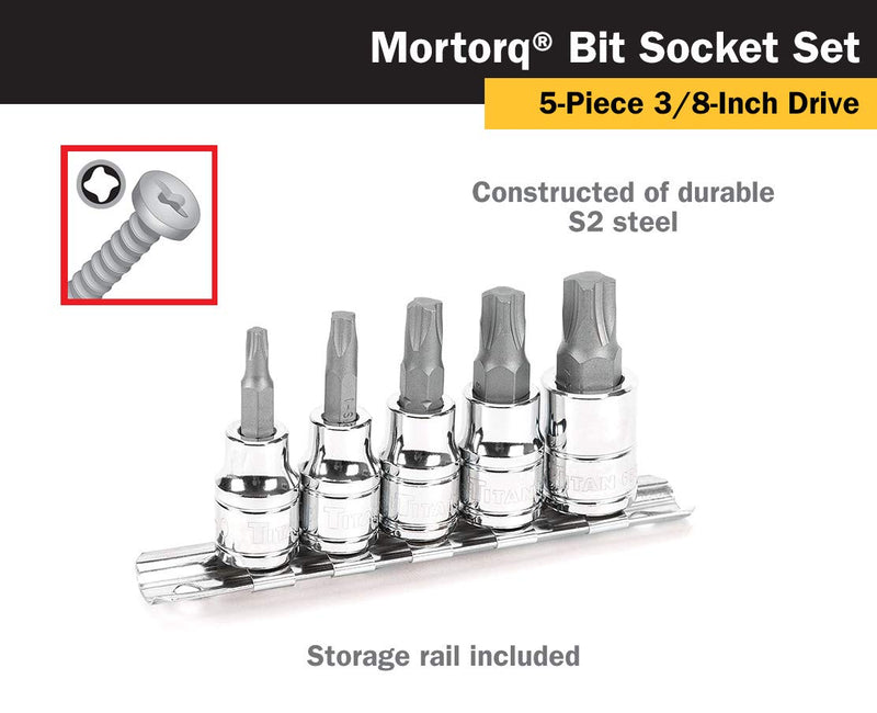 Titan 68965 5-Piece 3/8-Inch Drive Mortorq Bit Socket 5-Piece Set