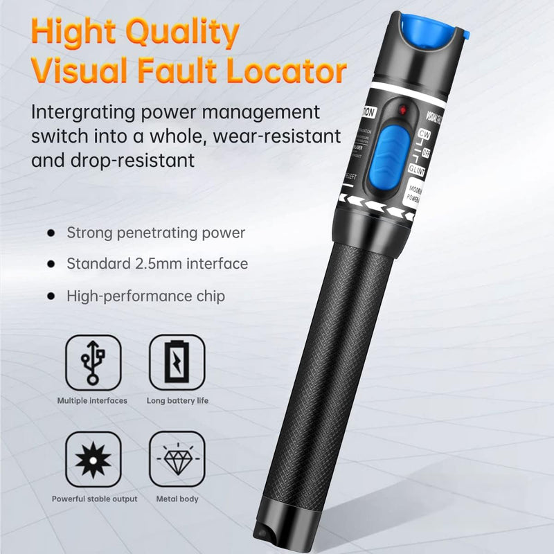 [Australia - AusPower] - Moocci 3 Pcs Visual Fault Locator Fiber Optic Tester - Fiber Optic Cable Tester Meter with FC to LC Adapter - Tools Kit for FC/SC/ST/LC Connector,Network Cable Test - Green Blue White Green & Blue & White 