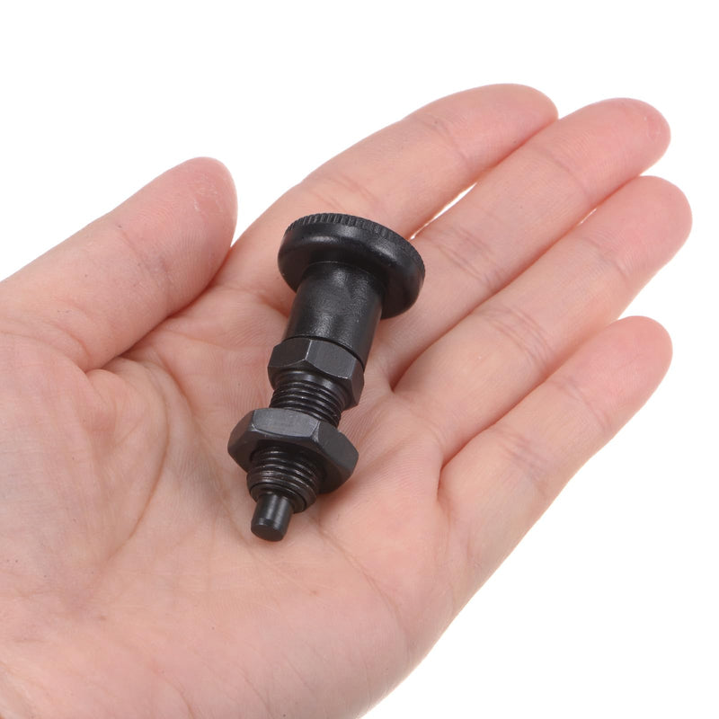 [Australia - AusPower] - HARFINGTON 2pcs Push Fit Ball Nose Spring Plunger M10x1Thread 5mm Pin Dia.Carbon Steel Return Knob Plunger Non-Locking Retractable Index Plunger for Industrial Equipment, Black 