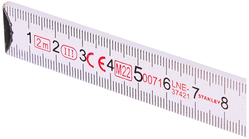 Stanley 0-35-458 Wood Folding Rule, White, 2 m/17 mm
