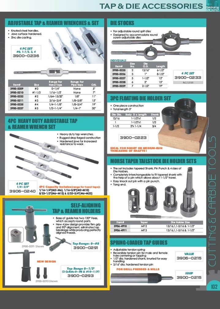 [Australia - AusPower] - HHIP 3900-0293 Self Aligning Tap and Reamer Holder, 0-1/2" 0-1/2" 