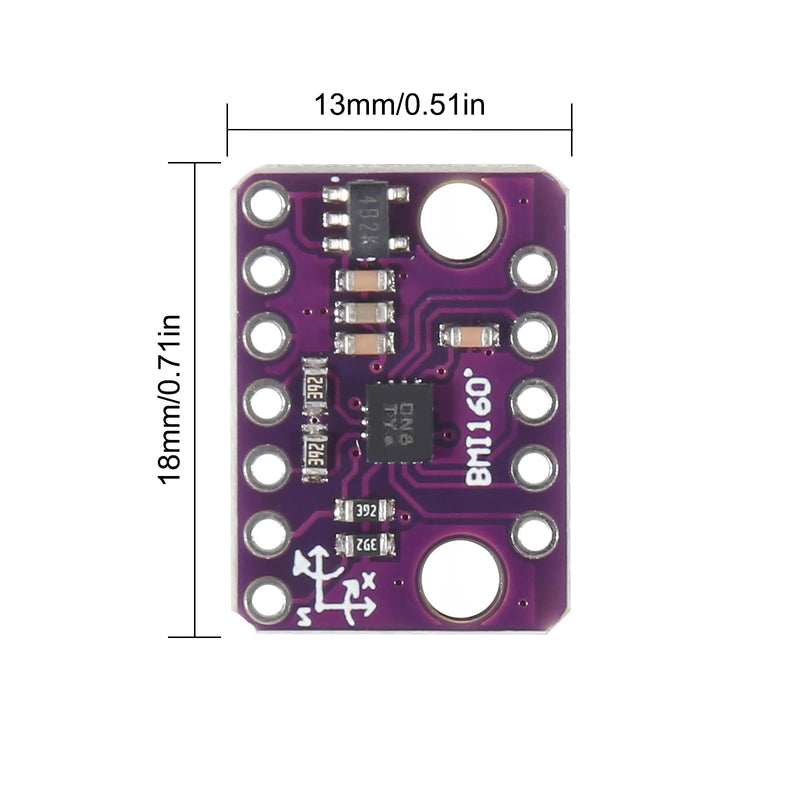 [Australia - AusPower] - 2pcs BMI160 GY-BMI160 6DOF 6-Axis Sensor Module Gravity Sensors Accelerometer Gyroscope Acceleration Gravity Sensor IIC I2C SPI 3-5V 