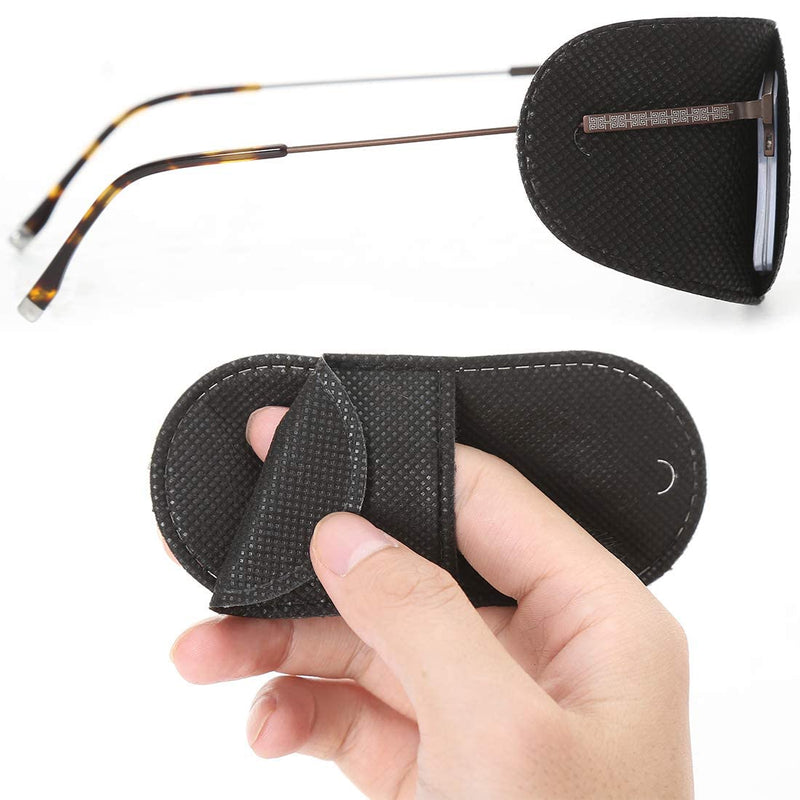[Australia - AusPower] - Eye Patches for Adults Kids 12 Piece Patch Glasses Treat Lazy Amblyopia Strabismus Left or Right Eyes (Black) Black 