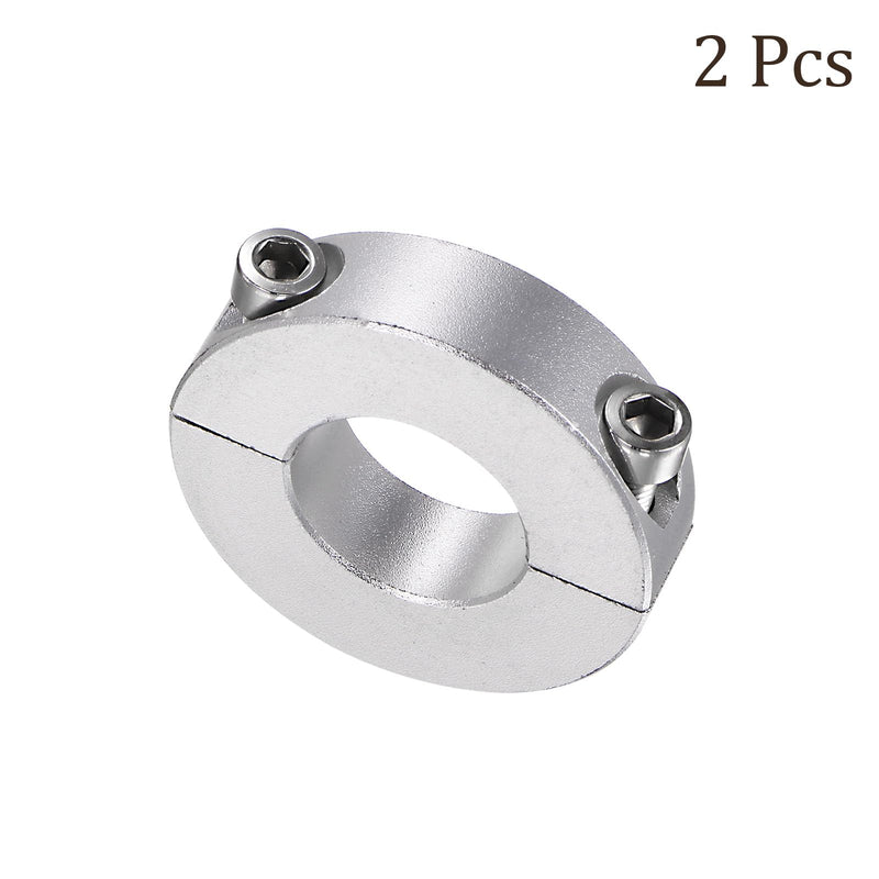 [Australia - AusPower] - 2Pcs Double Split Shaft Collar - [22mm Bore x 45mm OD x 12mm Width] Clamping Style Shaft Collar for CNC Machine Tools, Hold Timing Pulleys Use, 6061 Aluminum Alloy, Silver Tone 