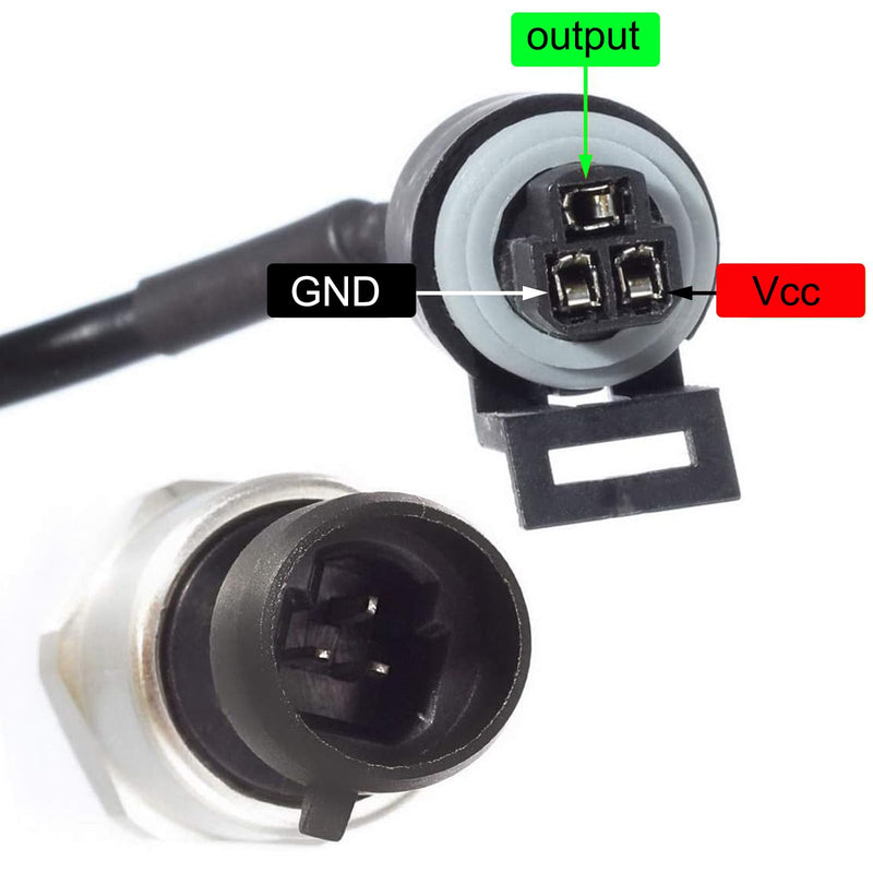 AUTEX 100psi Pressure Transducer Sensor, 0-100 Psi Pressure Sender 1/8" -27 NPT Oil Pressure Transmitter 316 Stainless Steel with Connector Harness Kit For Oil Fuel Air Water Pressure