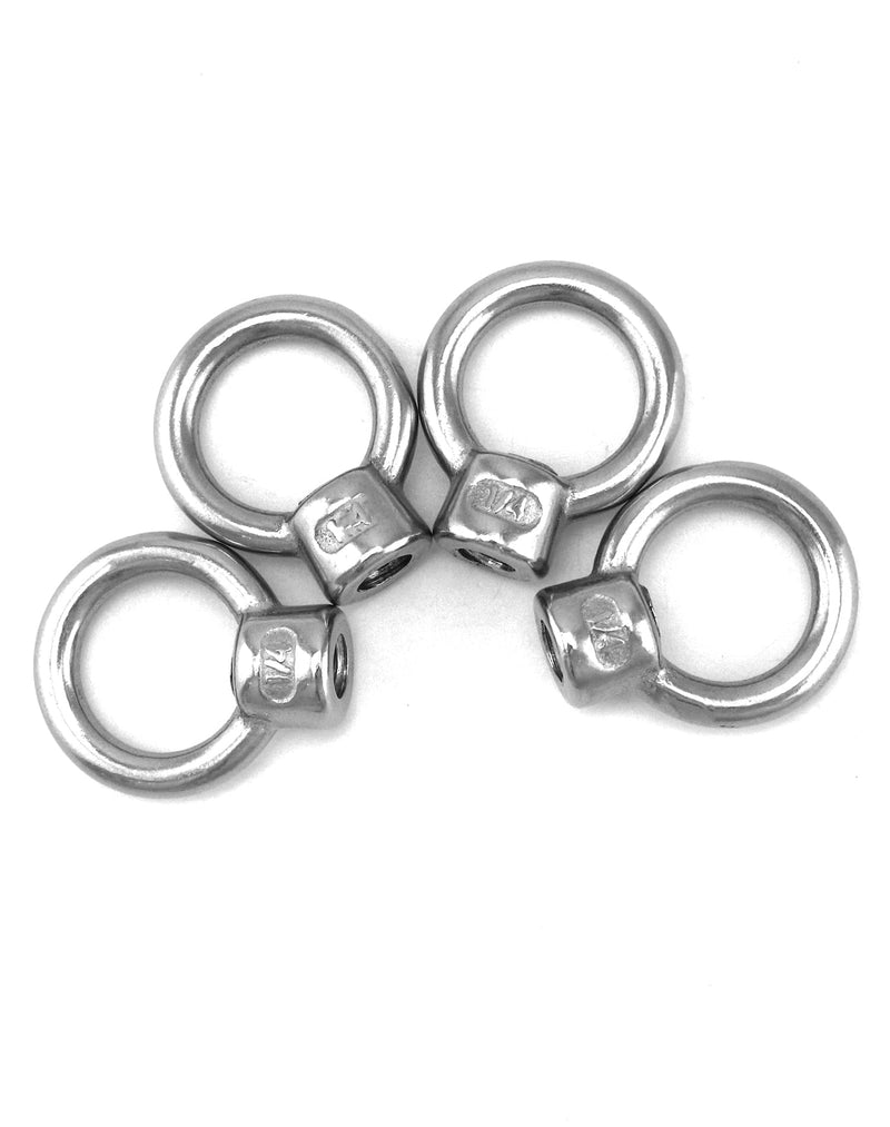 [Australia - AusPower] - QWORK Lifting Eye Nut, 4 Pack, 1/4" UNC Marine Grade Stainless Steel 316 1/4" 
