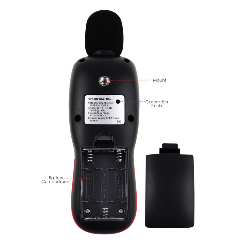 [Australia - AusPower] - Professional Noise/Sound Level Meter Digital 30~130dBA Decibel Meter Measuring Instrument 