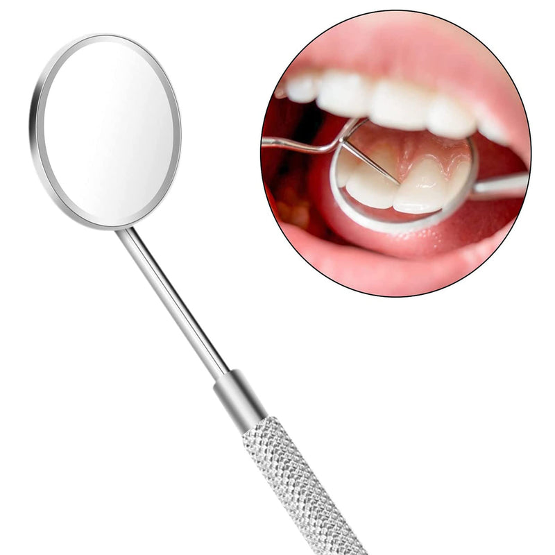 Dental Mouth Mirror Mouth Tooth Mirror Inspection Mirror Curve Angle Dentist Oral Care Mouth Control Extension Tool Also Suitable for Eyelash Extensions (Silver) Silver