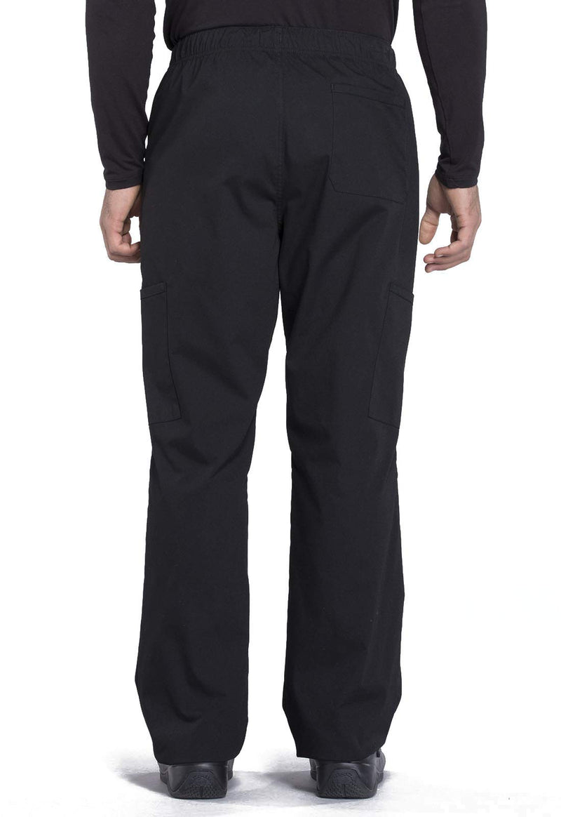[Australia - AusPower] - Cherokee Men's Scrub Pant Tapered Leg Fly Front Cargo Pant with 5 Pockets WW190 Large Black 