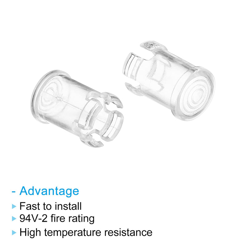 [Australia - AusPower] - PATIKIL 5mm Emitting Diode Holder, 100 Pack LED Holder Clip Mounting Bracket Socket Cap for Lamp Bulb Bezel Mount Panel LED Display, Transparent 