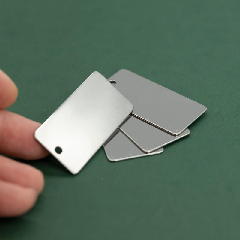 StayMax 100 Pack Engraving Blanks Stamping Blanks Stainless Steel Rectangle Blank Tags 1 Inch x 2 Inch