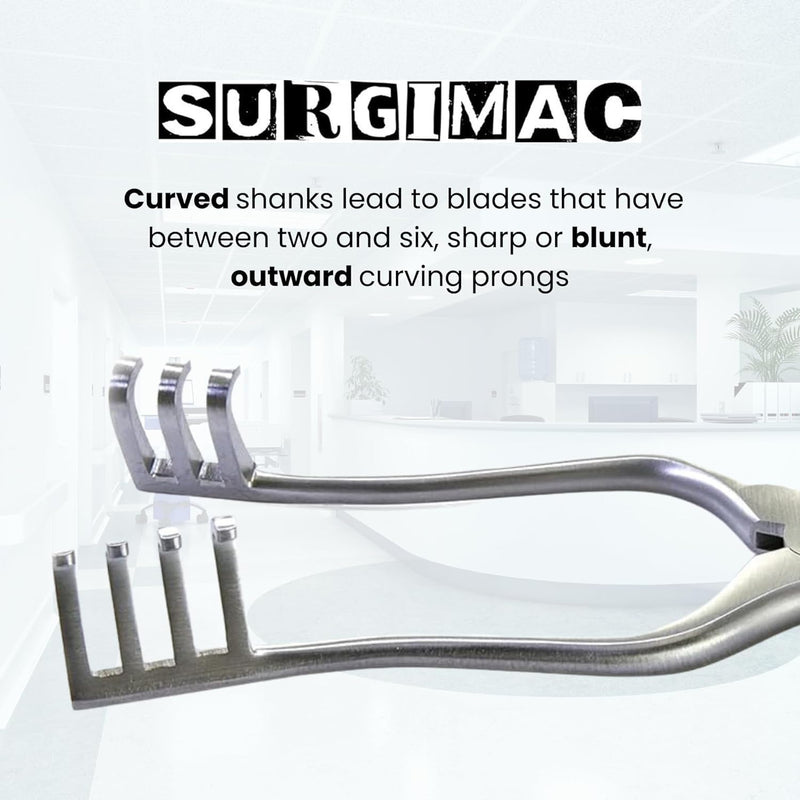 [Australia - AusPower] - Weitlaner Retractor 4.5” Blunt 3x4 Prong Stainless Steel Retractor Autoclave able and Sterilize able Teeth Grip Finger Rings Retractor Oral Surgery Instruments Surgical Dental Tools 