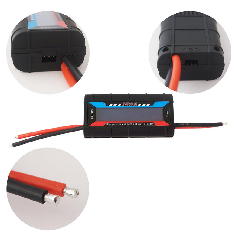 [Australia - AusPower] - 150A High Precision Watt Meter with Backlight Digital LCD Screen, DC 0-100V Power Analyzer, Battery Consumption Performance Monitor for RC, Solar Systems, Wind Power 150A 100V 