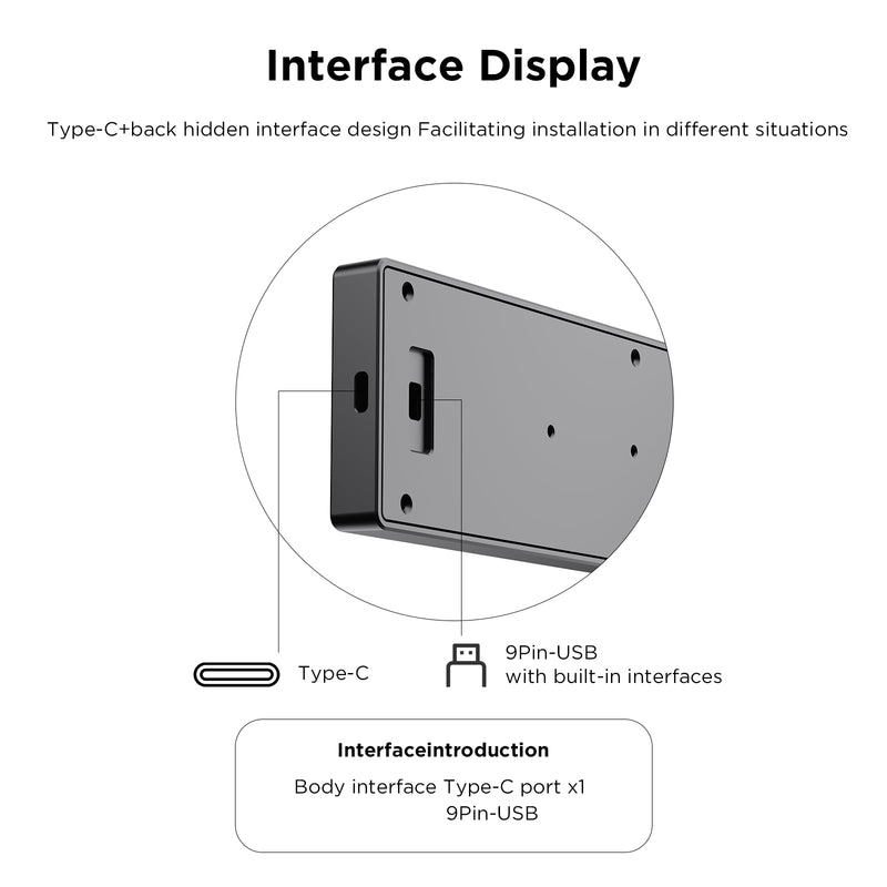 TZMRIT 9.16 Inch Universal LCD Screen Display for PC, Customizable ARGB Frame, Temperature Display Panel, Mini Monitor, with Preset & DIY Themes for Gaming PC Case/CPU Cooler (BK) Bk