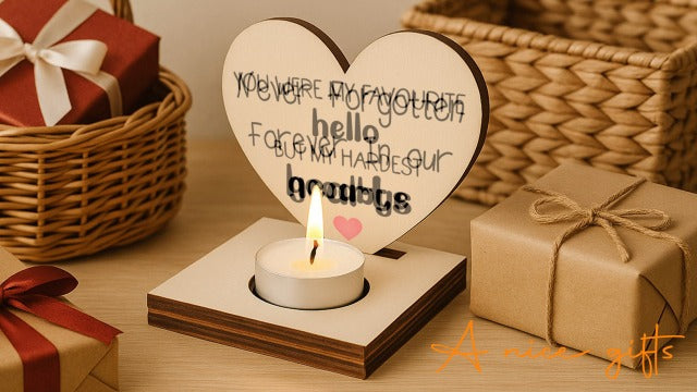 Psalm 73:25 Heart Candle Holder, Christian Gift for Women Men, Wooden Scripture Tea Light Stand, Religious Faith Home Décor, Bible Verse Memorial Keepsake for Encouragement, CCA725 Beige - Psalm 73:25