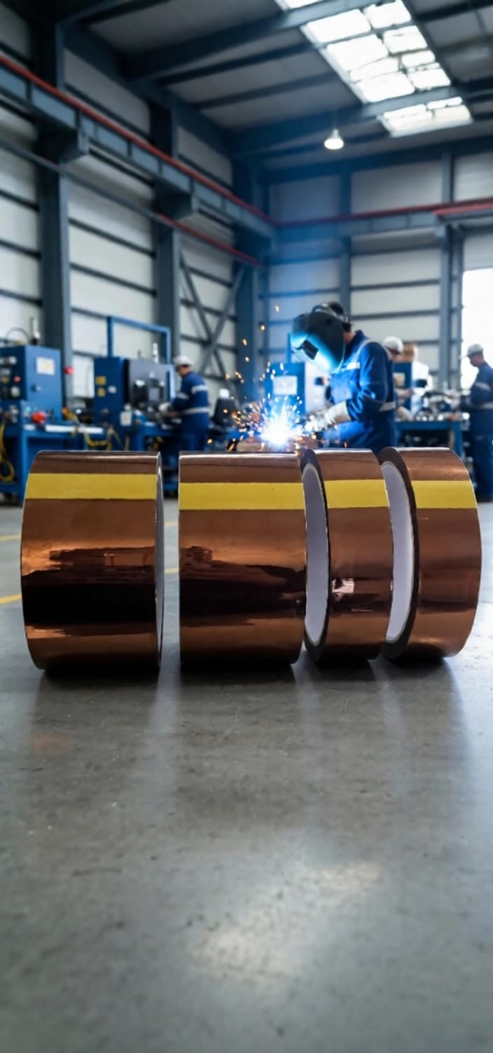 High Temperature Polyimide Kapton Tape – Amber/Brown Heat Resistant Tape for TIG Welding Purge Sealing, Electronics, Soldering & 3D Printing – 33m (108 ft) (50mm x 33m (2-Pack)) 50mm x 33m (2-Pack)