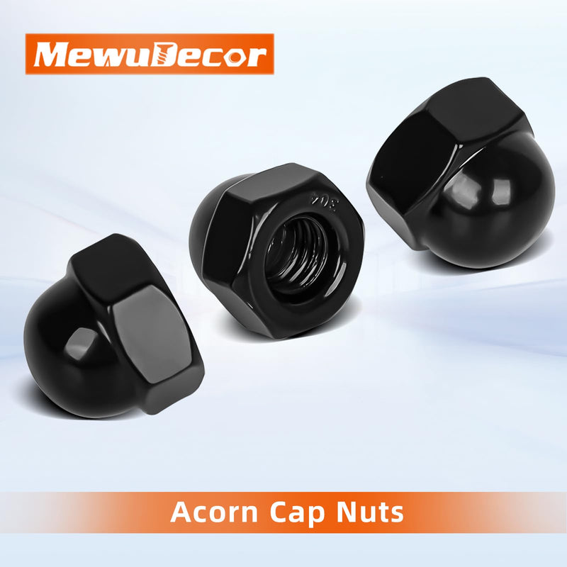 [Australia - AusPower] - M4 Acorn Cap Nuts, 304 Stainless Steel 18-8, Black Finish, 50 PCS M4-0.7 