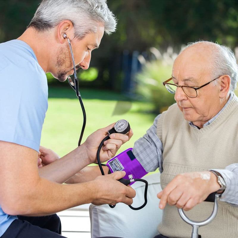 [Australia - AusPower] - Dixie Ems Deluxe Aneroid Sphygmomanometer Blood Pressure Set W/Adult Cuff, Carrying Case and Calibration Tool - Purple 1 Count (Pack of 1) 