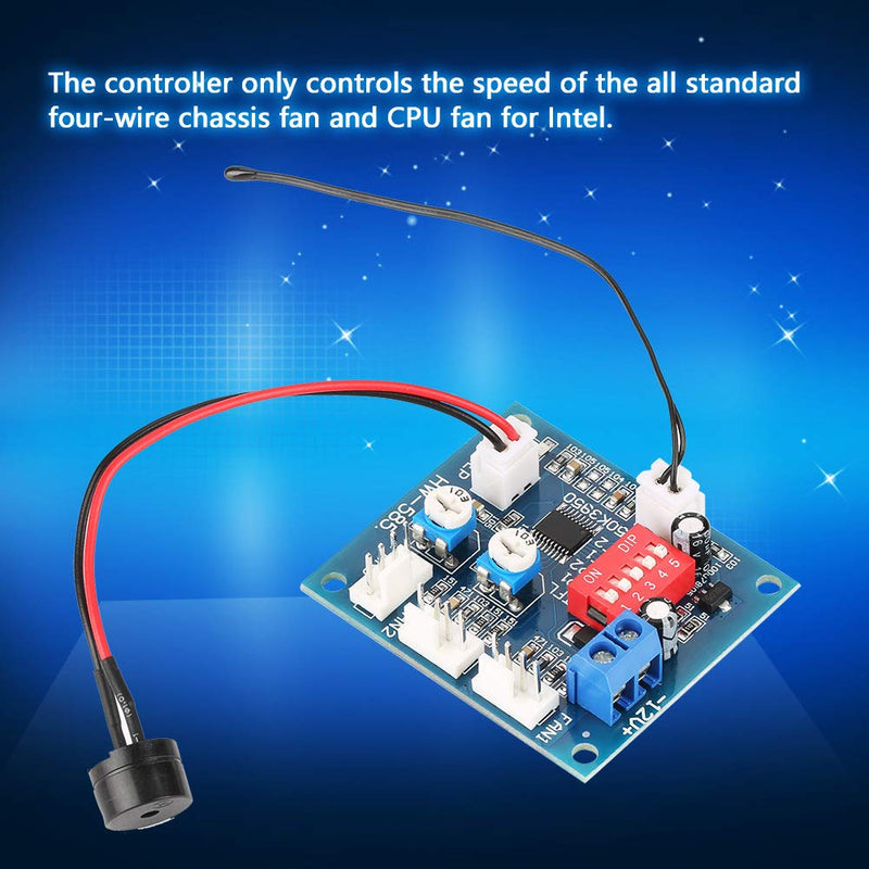 [Australia - AusPower] - Fdit DC 12V Four Wire Thermostat PWM Fan Speed Controller Governor Driver Module Temperature Relay for PC 