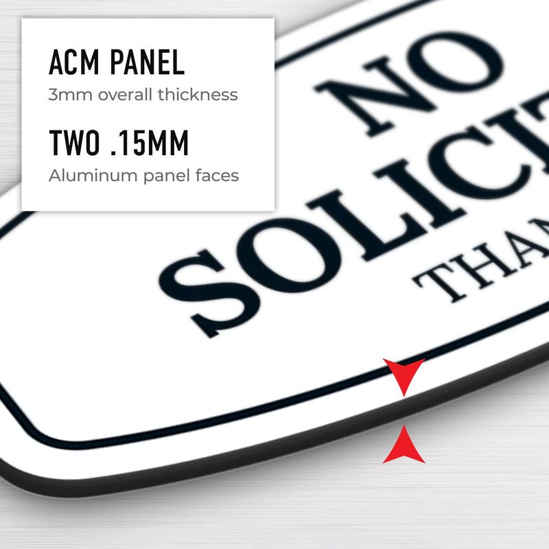 [Australia - AusPower] - No Soliciting Sign For House Thank You Sign, (SI-1549) 2.5x6.2 Inches, Aluminum Composite Made in USA by Sigo Signs Medium SI-1549 
