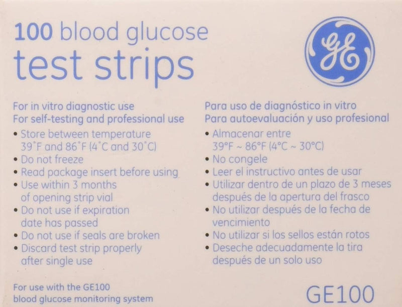 [Australia - AusPower] - GA/Bionime GE100 Diabetic Test Strips, 100 Count 100 Count (Pack of 1) 