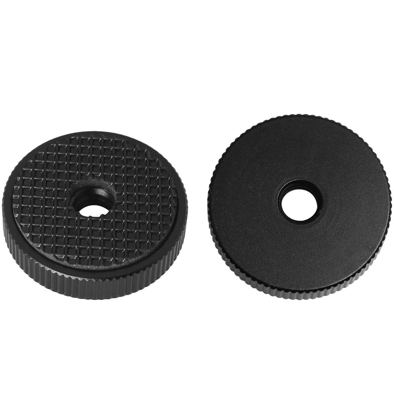 [Australia - AusPower] - 4PCS 1/4Inch Aluminum Alloy Female Thumb Wheel Lock Nut Adapter with Gasket, Hot Shoe Locking Knob Nut and Spacer, 1/4 Inch Knurled Screw Nut 26mm/1in Diameter 