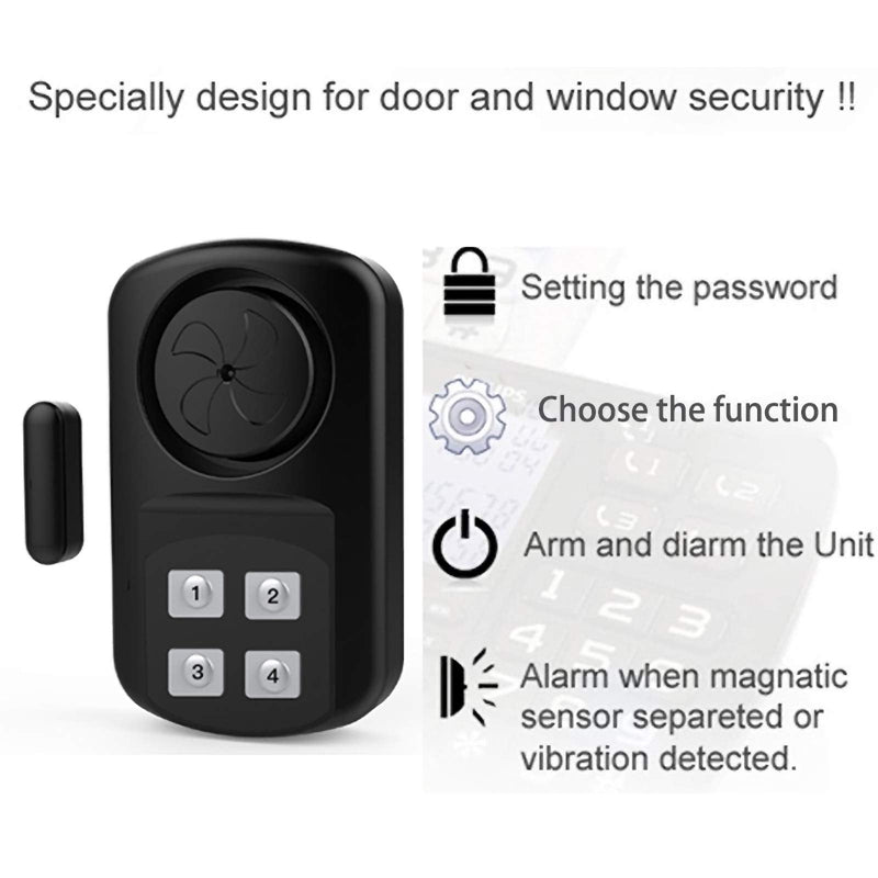 HENDUN Pool Gate Alarm Outdoor Wireless with Remote, 140db Loud, Waterproof Door Alarm Sensor, Kids Safety, Weatherproof Garage Fence Entry Chime (2 Pack) 2 pack