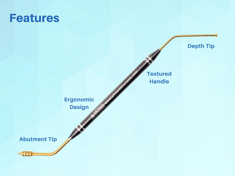 [Australia - AusPower] - Dental Implant Depth Probe Measuring Tool Gauge ARTMAN Brand 