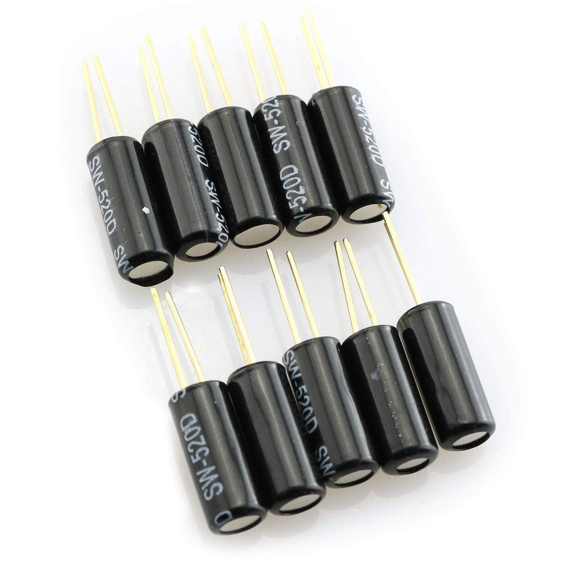 [Australia - AusPower] - Tegg 10PCS SW-520D Metal Ball Switch Angle Tilt Vibration Shaking Switch for Arduino Raspberry Pi DIY 