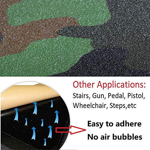 ZUEXT 9" x 33" Camo Skateboard Grip Tape Sheets 2 Pack, Bubble Free Waterproof Green Camouflage Scooter Grip Tape, Longboard Griptape, Sandpaper for Rollerboard Stairs Pedal Wheelchair Steps(84x23cm) Green Camo