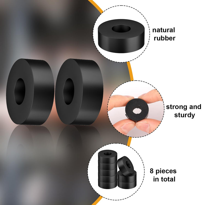 8pcs Multi Purpose Rubber Spacers, 1 Inch OD 3/8 Inch ID Hole 1/2 Inch ...