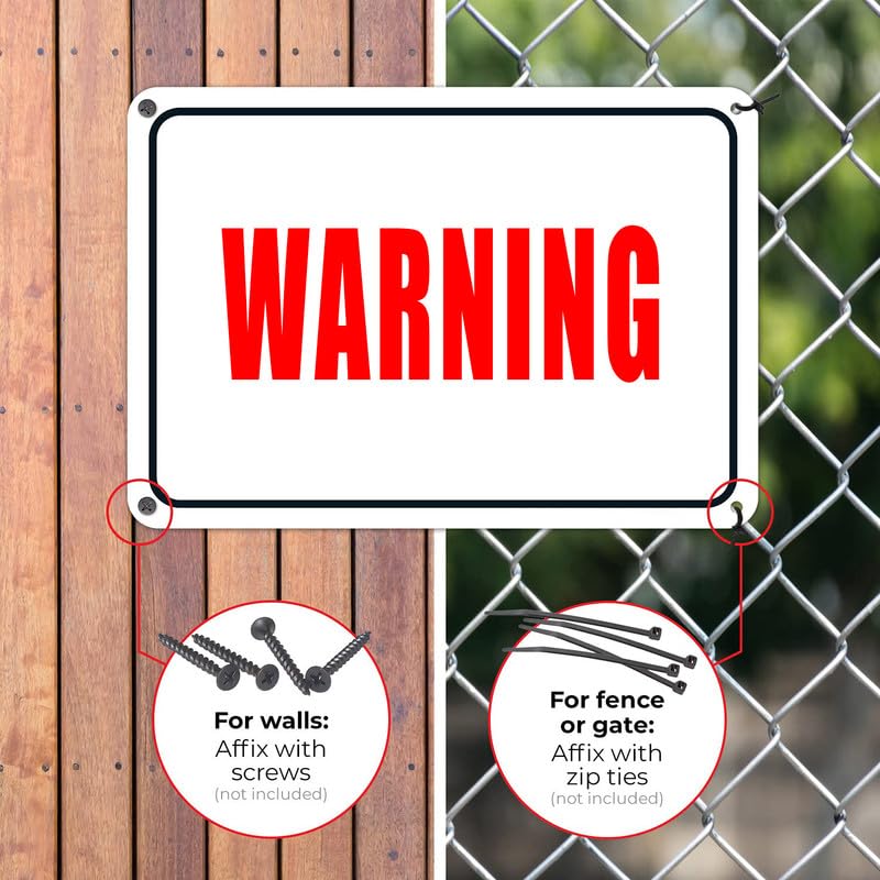 Aluminum Signs, Don'T Leave Packages In Front Of Outward Moving Gate Caution Outdoor Warning Notice Aluminum Metal Sign 8""X12"", black-7
