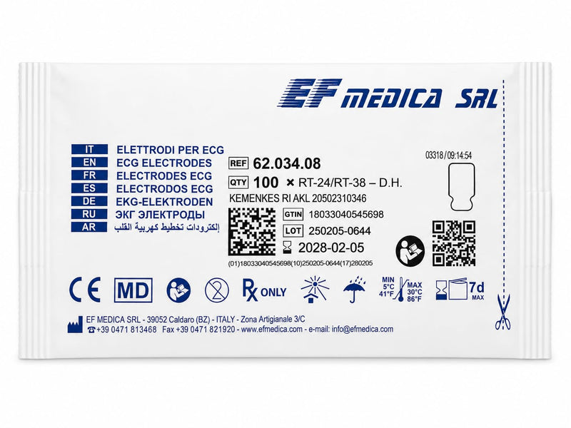 500 Stück EKG-Elektroden & BIA-Elektroden – Einmal-Klebeelektroden – EF Medica RT-24/RT-38 | Einmal-Klebeelektroden