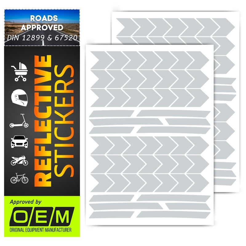 DIN 67520 reflectors Reflective Tape Stickers Waterproof Trailers Cars Motorcycle Fire Helmet Rims Bicycle Decals Vehicles Mailbox Numbers Made with ORA FOL 5600 Material (White, 108Pcs) White