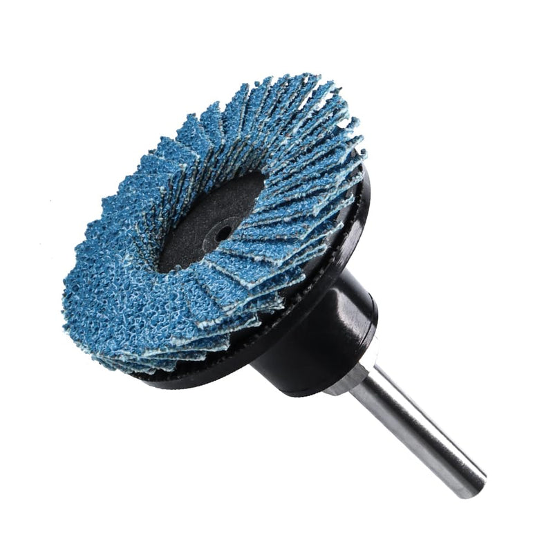 [Australia - AusPower] - Treki Pack of 15 Mini Flap Discs for Drill, 40/60/80 Grit, 50 mm Sanding Discs Pad Kit with 6.35 mm Adapter, Sanding Attachment for Cordless Screwdriver, Small Sandpaper Sanding Pads 