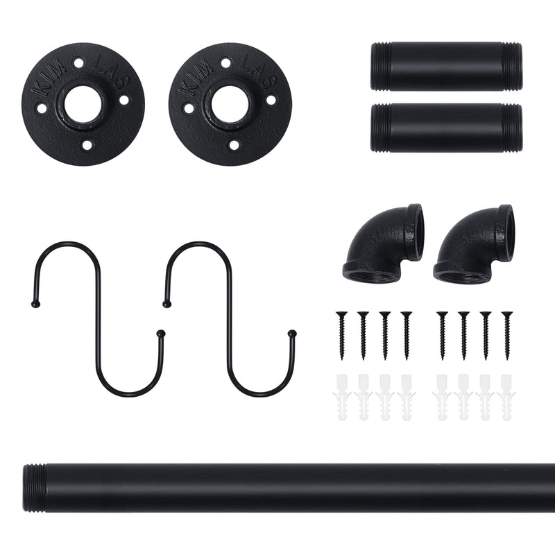 HouseAid 9 Inch Industrial Pipe Towel Bar, Farmhouse Iron Hand Towel Holder, Vintage Style Towel Rod for Bathroom, Wall Mounted, Matte Black (Hook Included) 9 inch (Black)